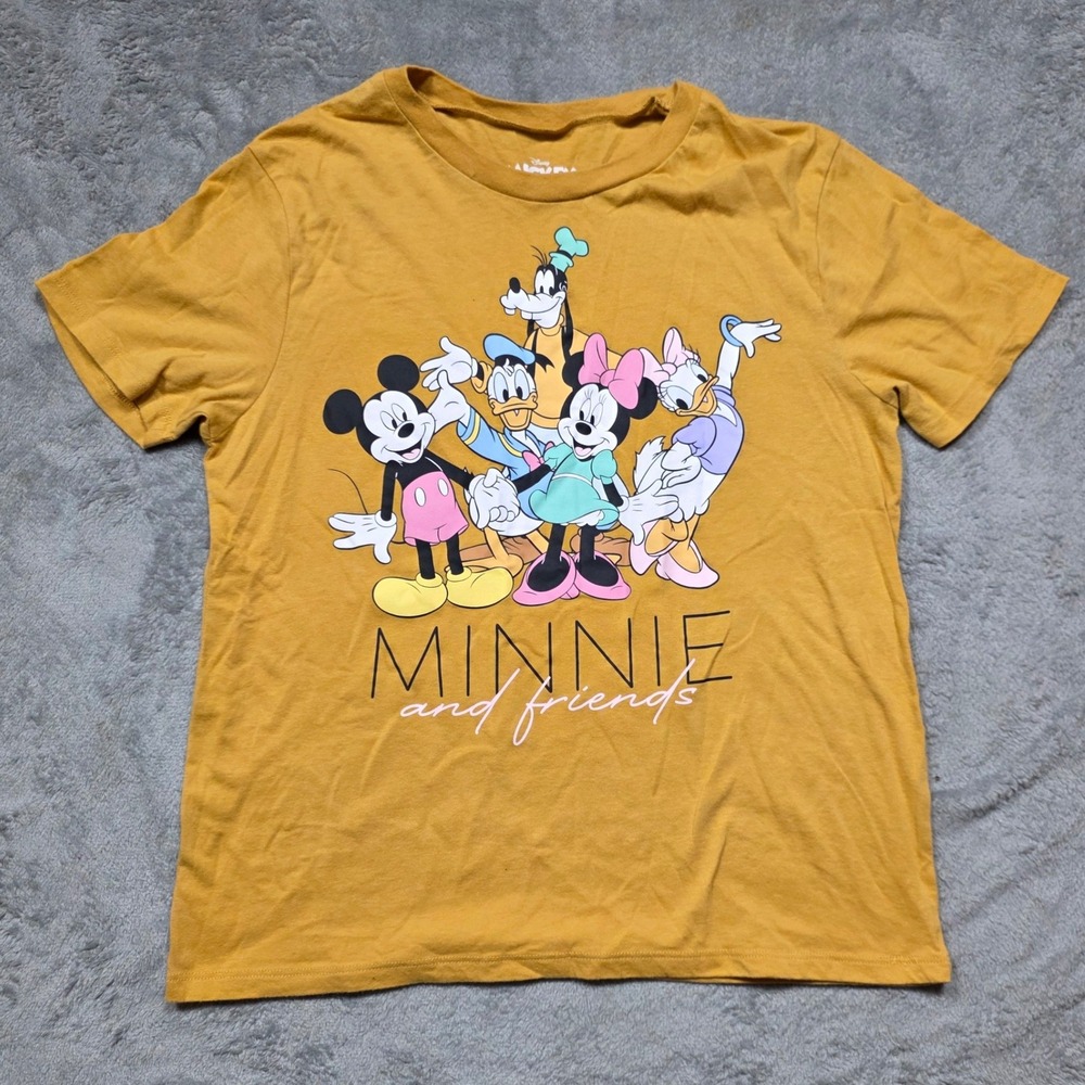 Disney Mickey and Friends Minnie Graphic T-Shirt Mustard Yellow Medium